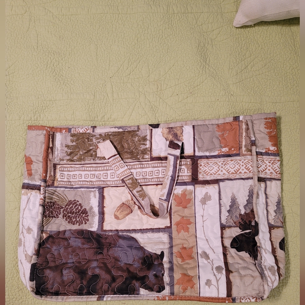 Rustic Animal Print Quilted Tote Bag